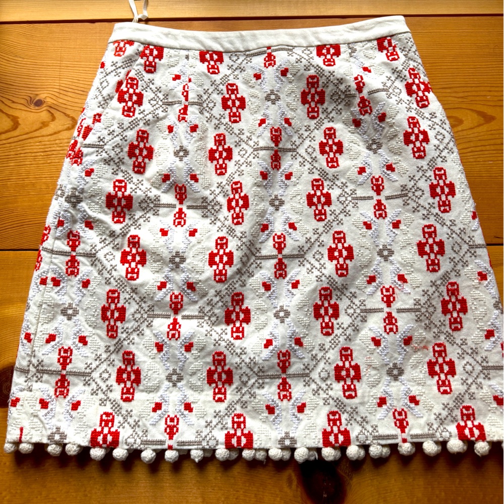 Maeve (Anthro) Embroidered Pencil Skirt